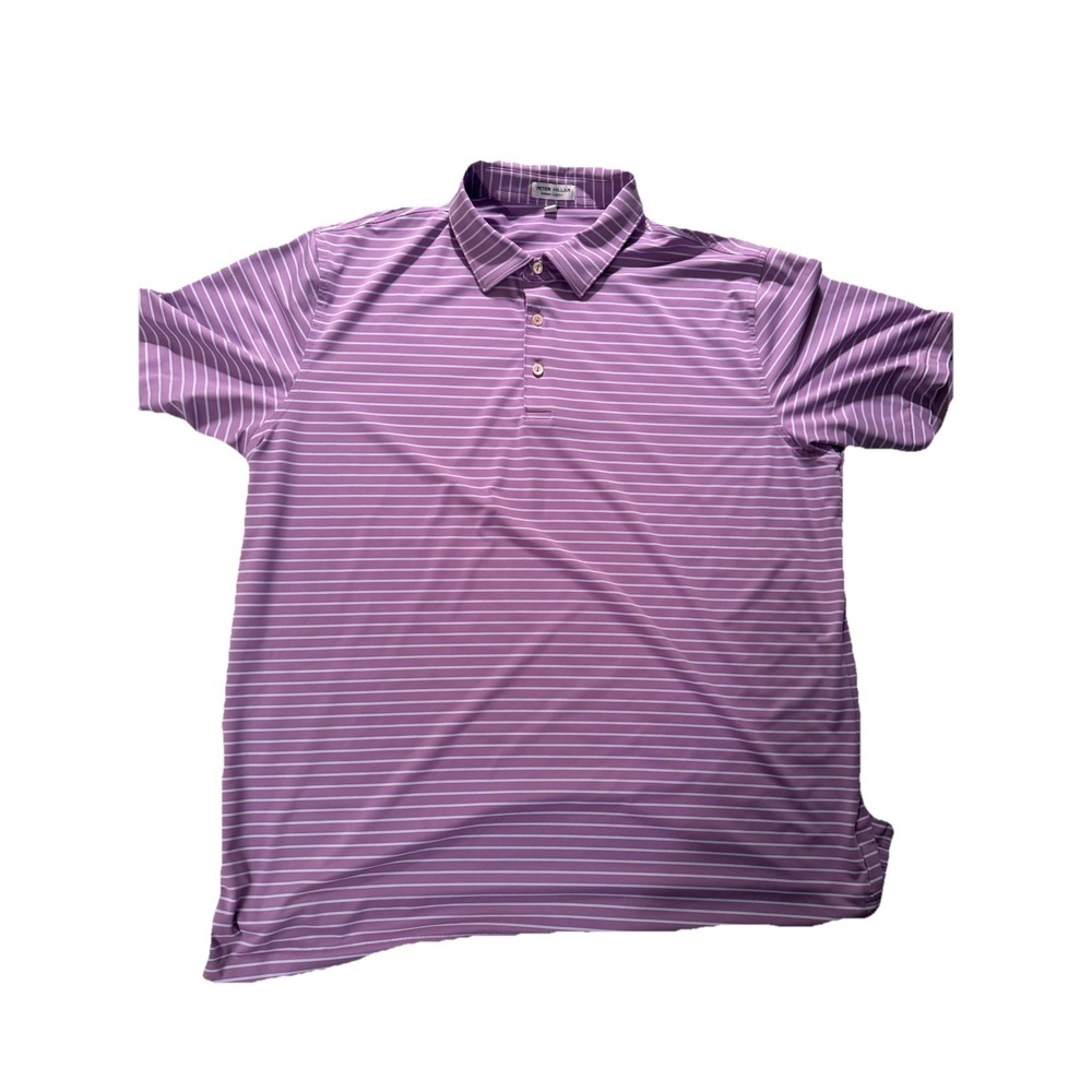 Peter Millar Summer Comfort purple striped Golf Polo size XL